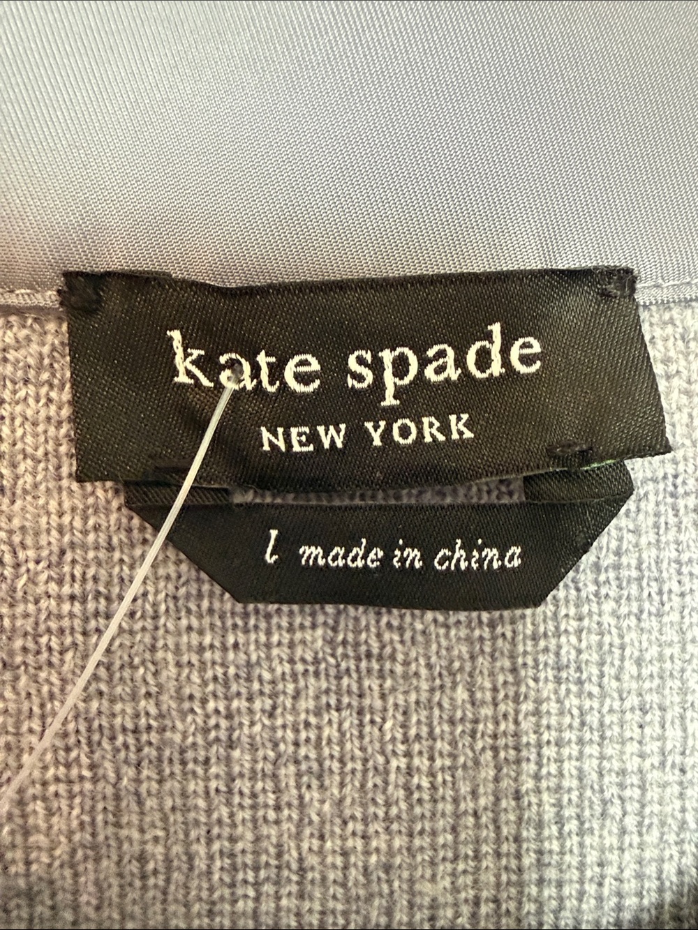 Kate Spade New York Gray Wool Cardigan with Removable Sequin Bow - L - Picture 2 of 9